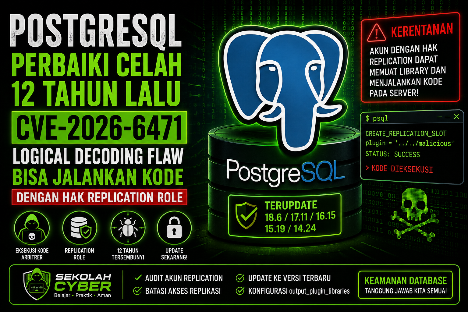 PostgreSQL Perbaiki Celah Keamanan yang Berpotensi Menjalankan Kode sebagai User Database